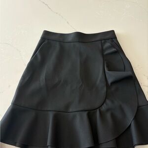 RED Valentino Black A-Line Ruffle Skirt